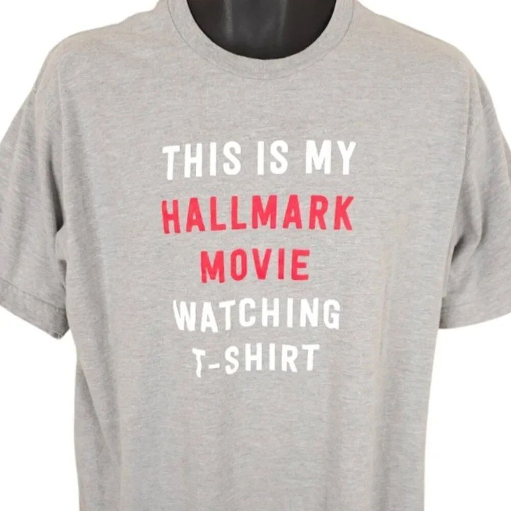 Hallmark Movie T Shirt Mens Size XL Gray Movie Watching Tee